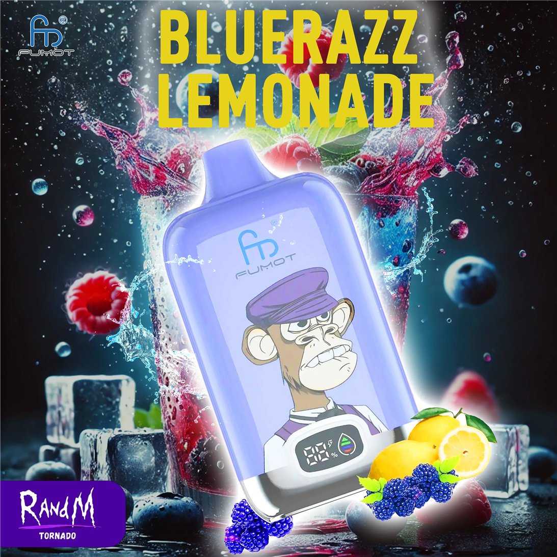 Bluerazz Lemonade TORNADO RandM 12000 DIGITAL BOX