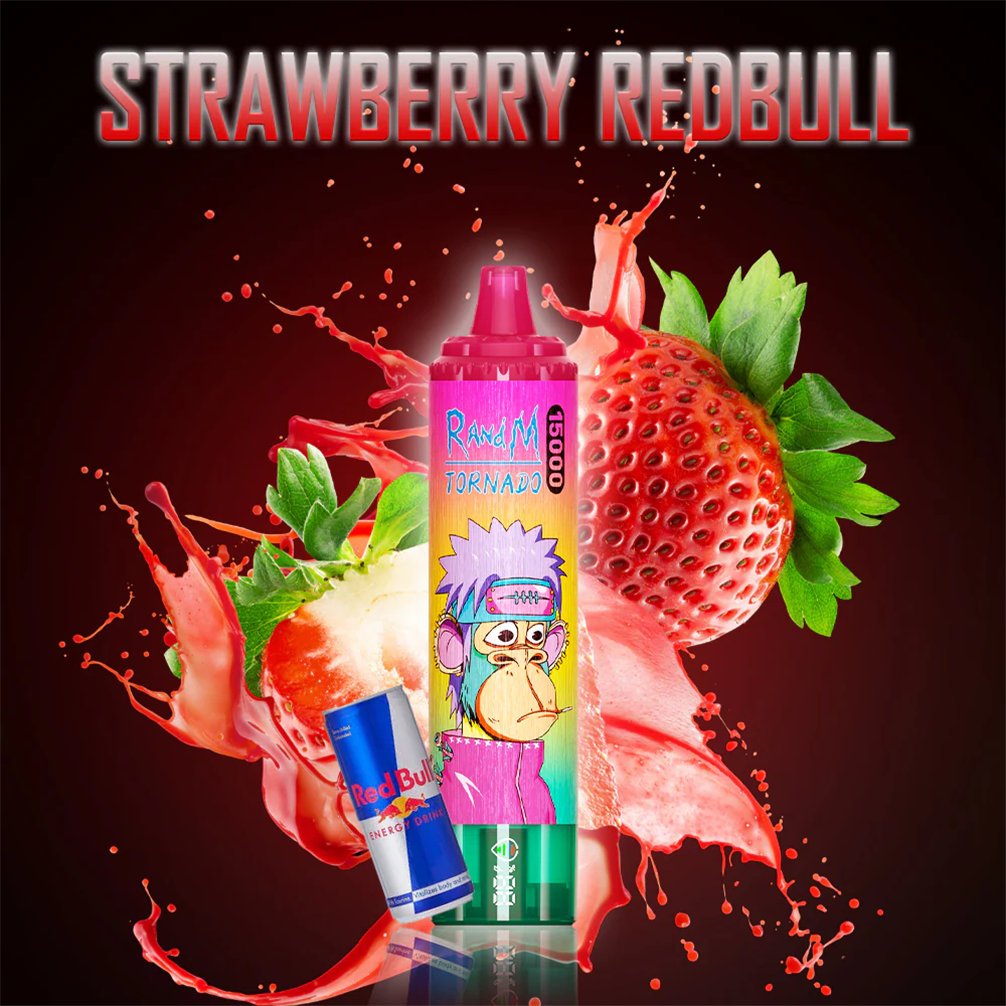 strawberry red bull tornado vape 15000