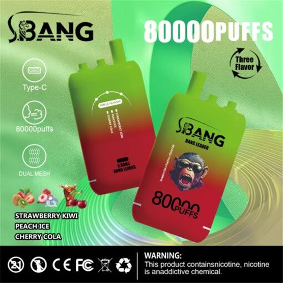 strawberry kiwi - peach ice - cherry cola bang leader 80000 Puff