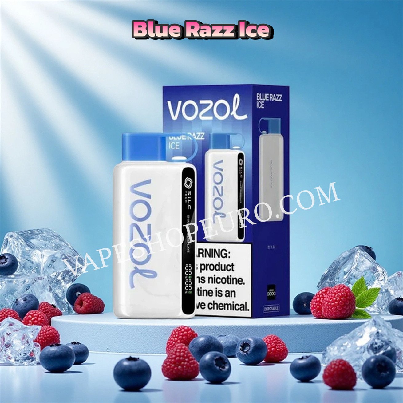 Blue Razz Ice Vozol Star 12000 Puff Vsedehhvs12000