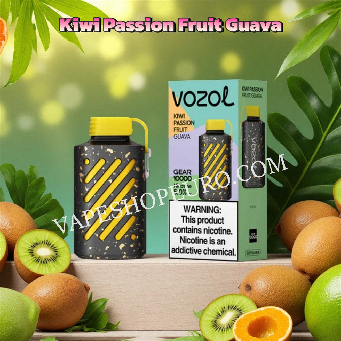 Kiwi Passion Fruit Guava Vozol Gear 10000 Puffs Vsedehhvg10000