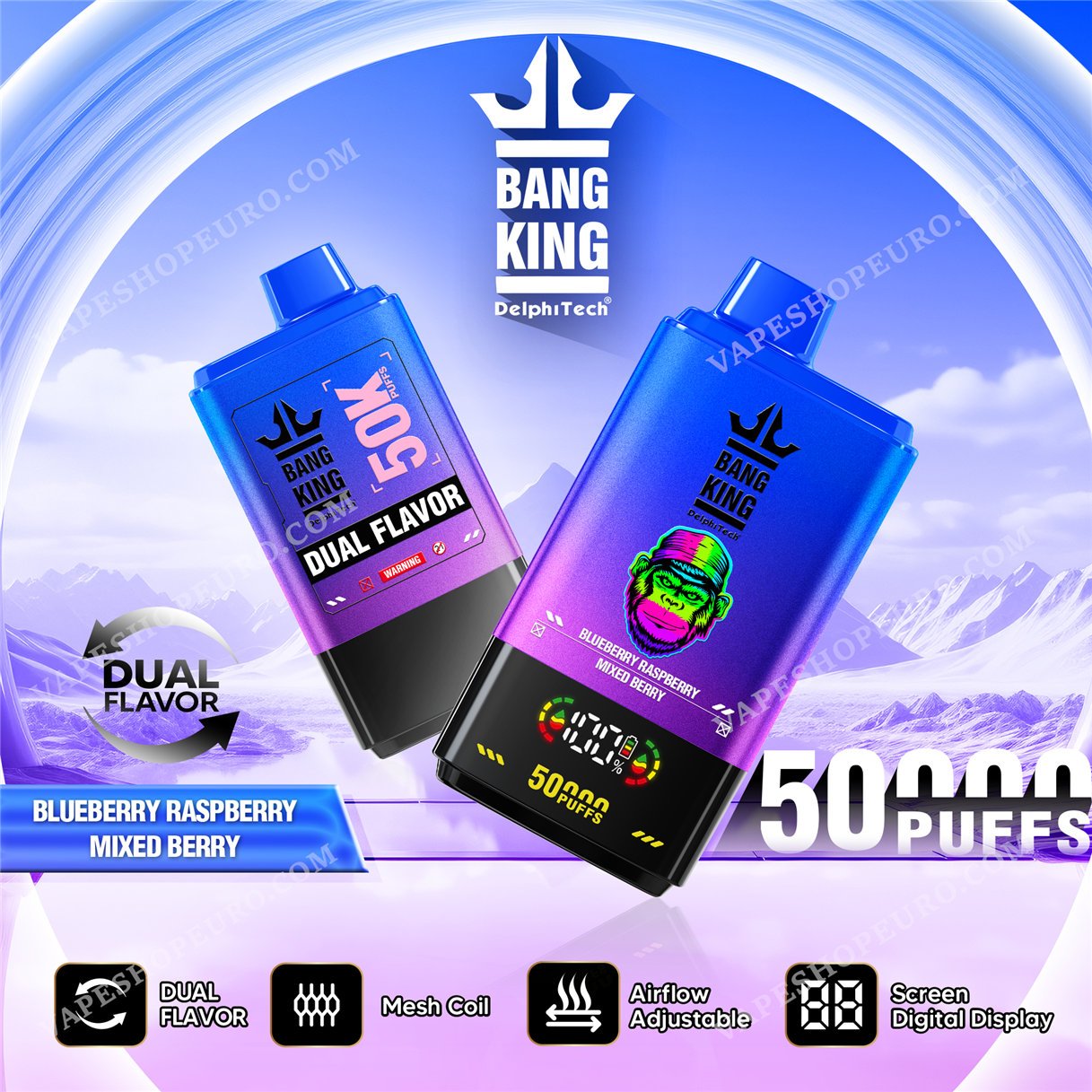 Blueberry Raspberry Mixed Berry Bang King 50000 Vape Vsedehhbk50000