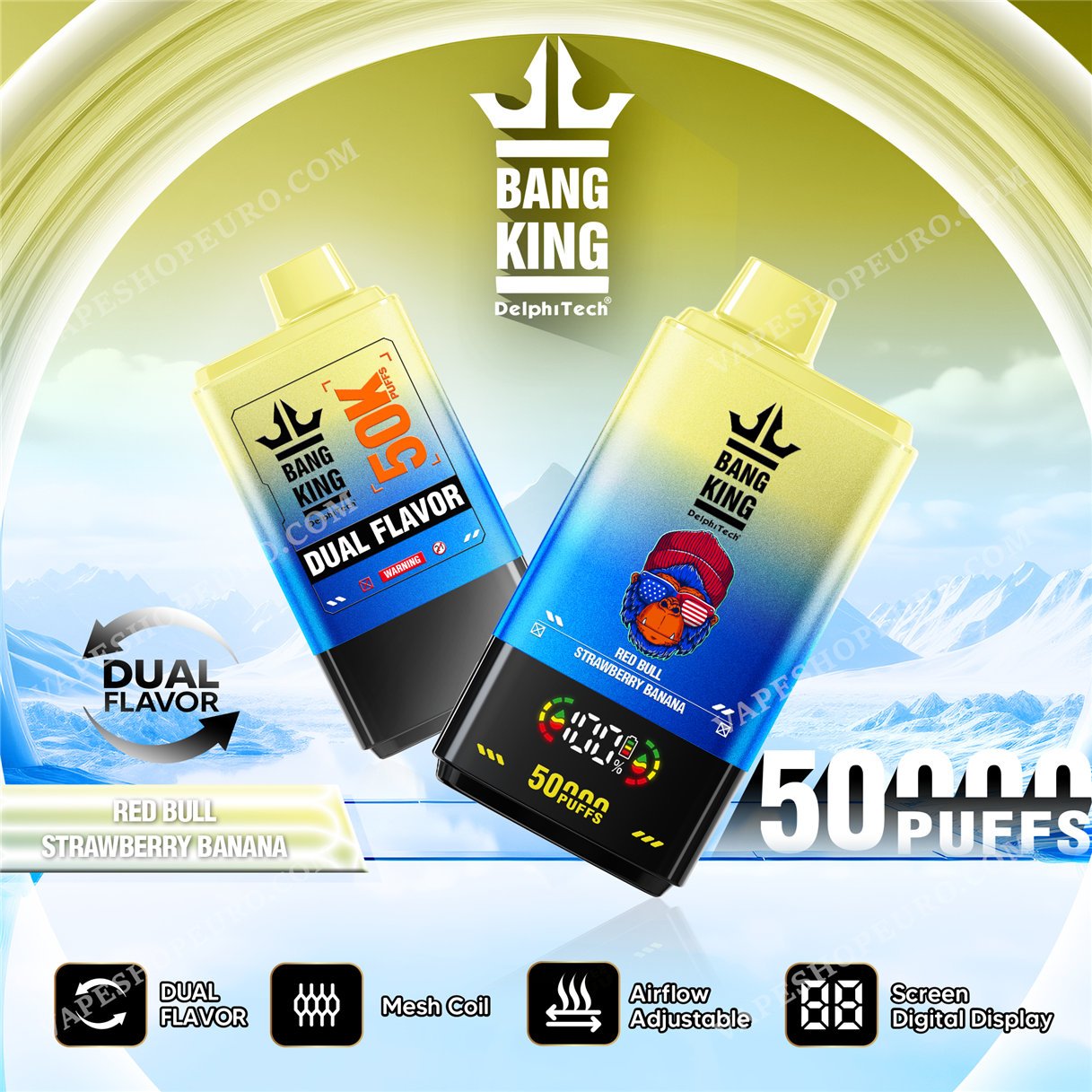 Red Bull Strawberry Banana Bang King 50000 Vape Vsedehhbk50000