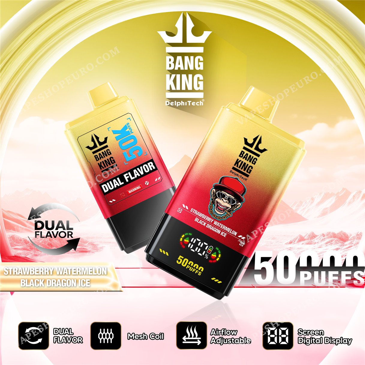 Strawberry Watermelon Black Dragon Ice Bang King 50000 Vape Vsedehhbk50000