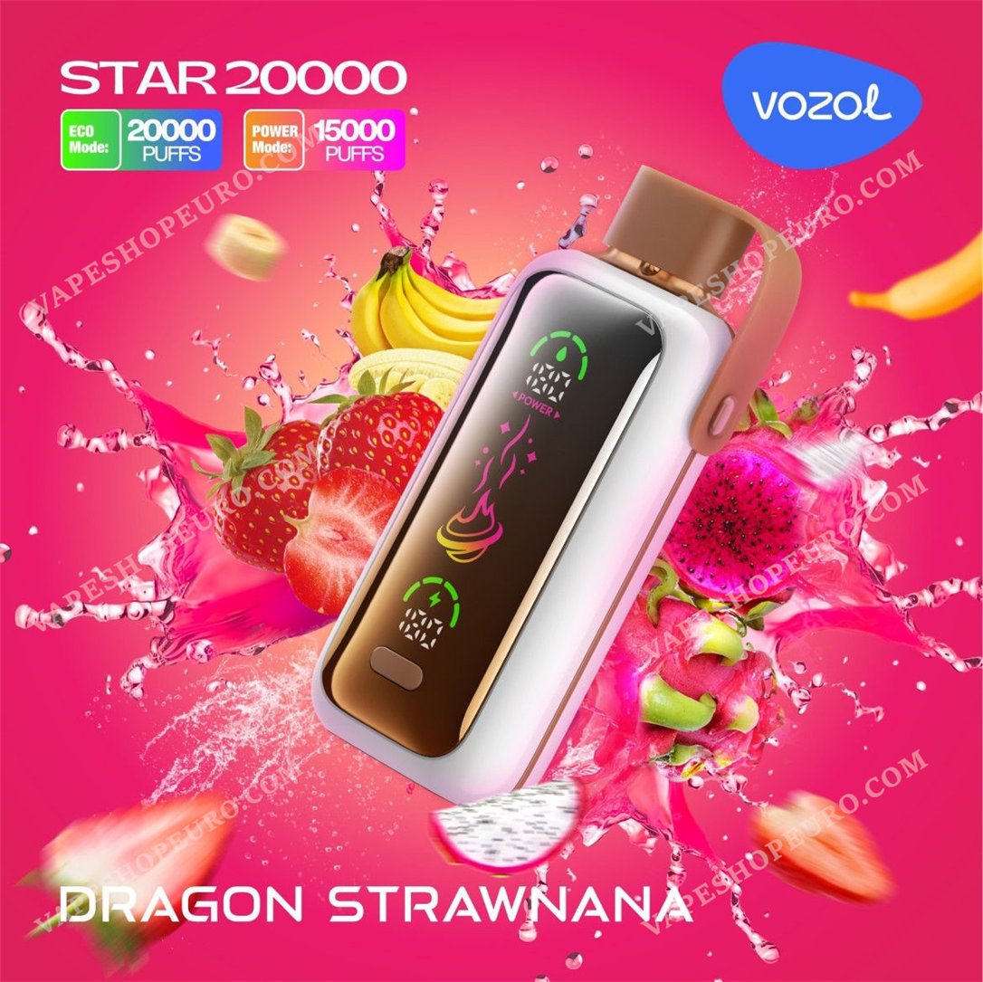 Vozol Star 20000 Dragon Strawnana Vape Vsedehhvs20000