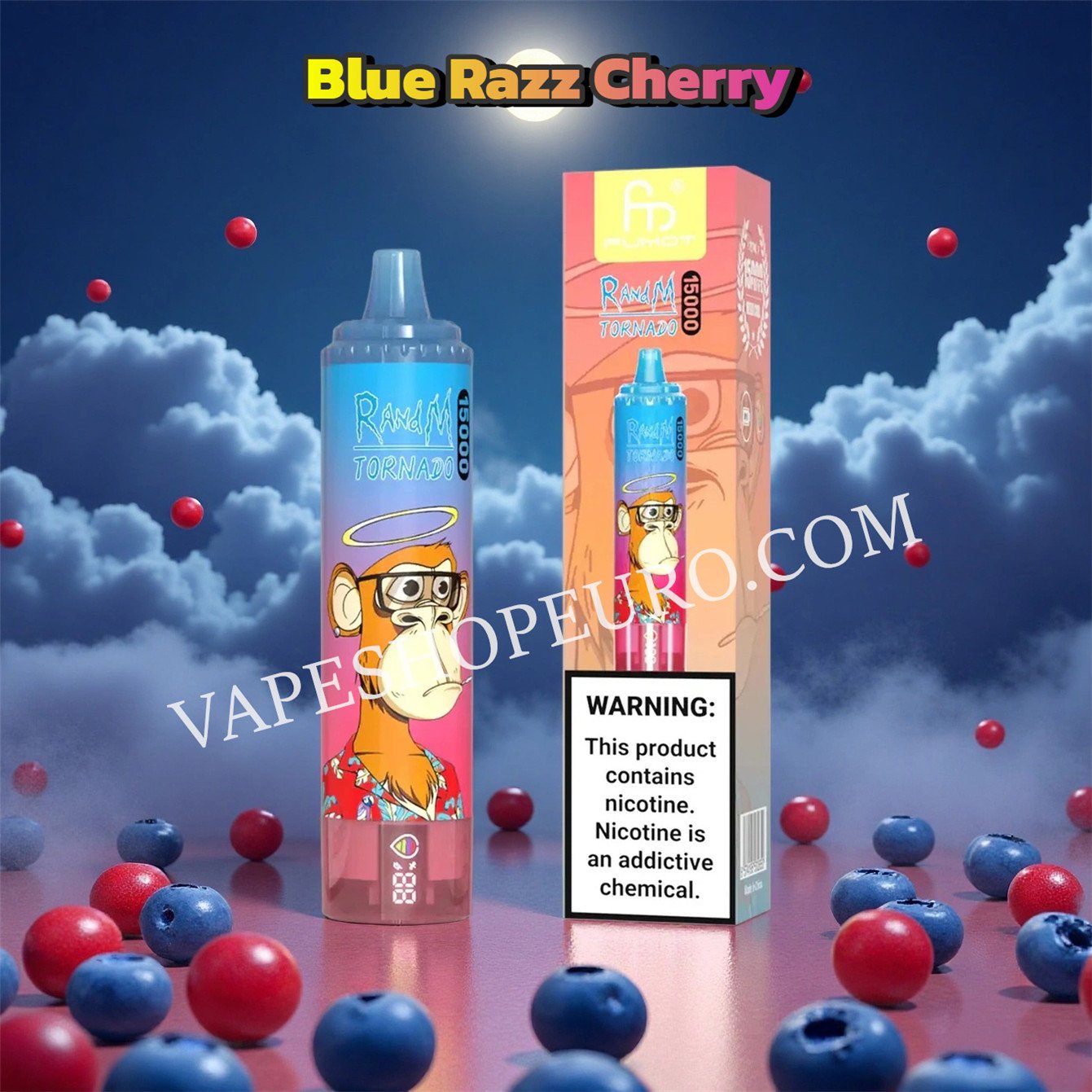 Blue Razz Cherry 15k Fumot Randm Tornado 15000 Puff
