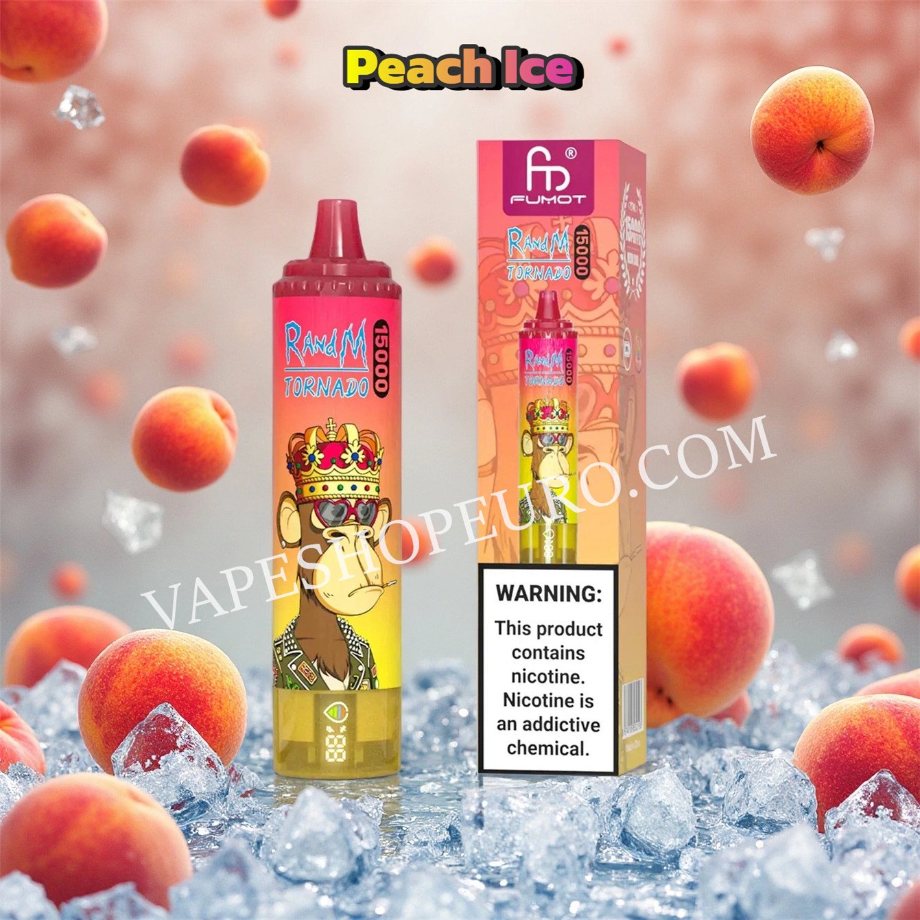 Peach Ice 15k Fumot Randm Tornado 15000 Puff