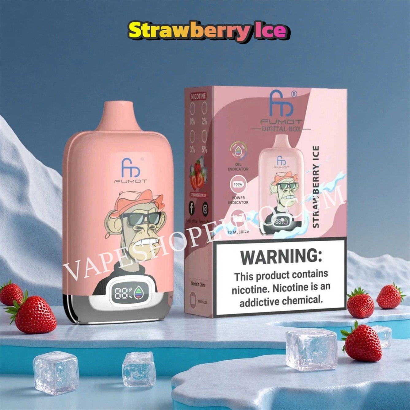 Strawberry Ice 12k Fumot Digital Box Randm Tornado 12000 Vsedehhrt12000n2