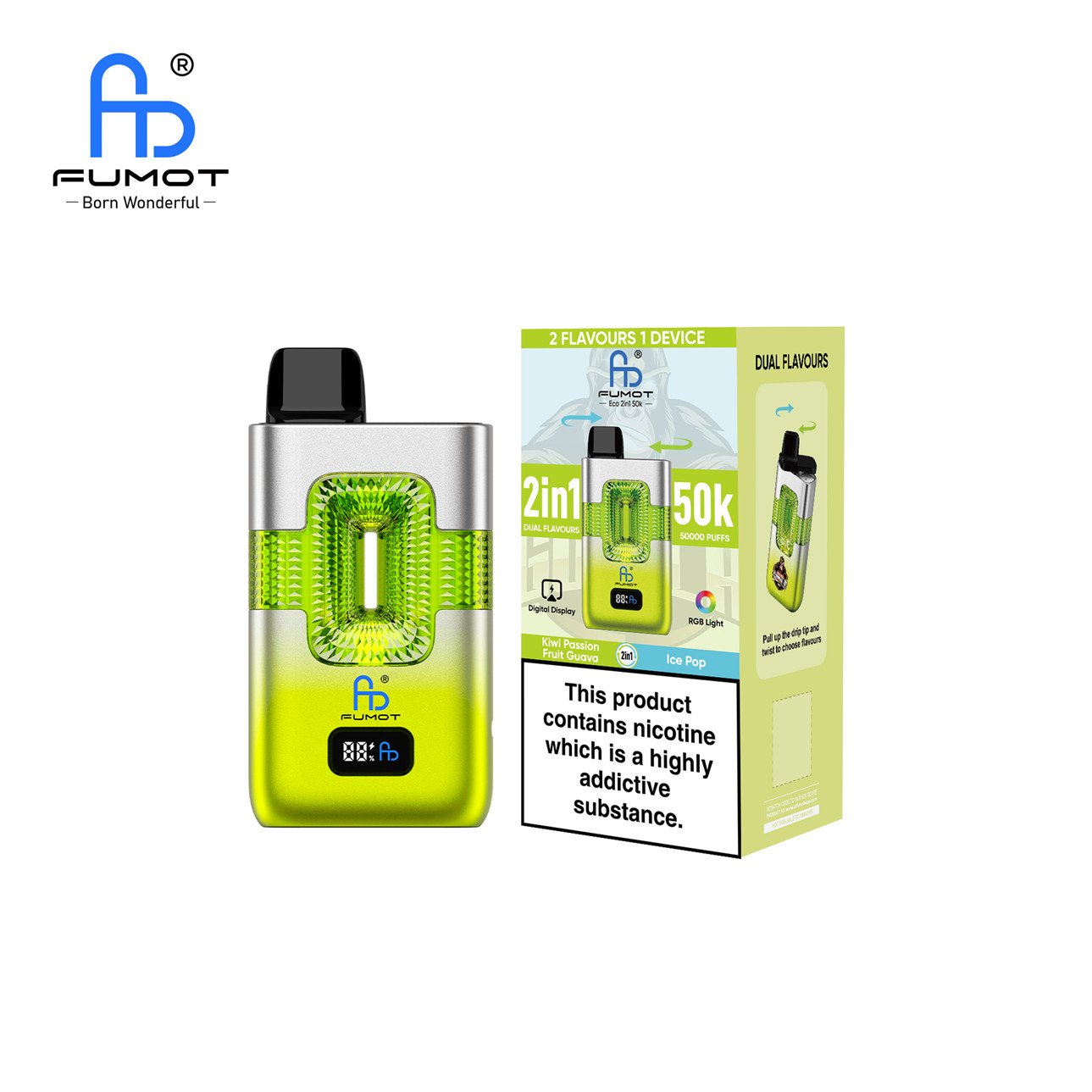 Ice Pop Kiwi Passion Fruit Goyave Fumot Randm Tornado 50000 Vsedehhfrte50000